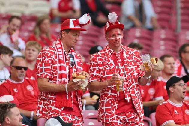 Supporters (Denmark) during the UEFA EURO, EM, Europameisterschaft,Fussball Germany 2024 match between Slovenia 1-1 Denmark at Stuttgart Arena on June 16, 2024 in Stuttgart , Germany. Noxthirdxpartyxsales  (256646206)