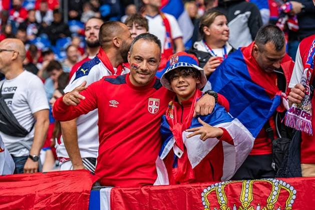 Serbian fans Serbia vs England, Men, Football, Matchday 1, EURO 2024, 16 06 2024, European Championship, Group C Serbia vs England, Men, Football, Matchday 1, EURO 2024, 16 06 2024, European Championship, Group C Gelsenkirchen Copyright: xEibner-Pressefoto BahhoxKarax EP_SRB
