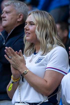UEFA EURO 2024 Group match Serbia England 16 06 2024 Katie Goodland, wife of Harry Kane England, 9 UEFA EURO 2024 Group match Serbia England Arena AufSchalke, Gelsenkirchen, on 16 06 2024 Copyright: xBEAUTIFULxSPORTS Meuselx