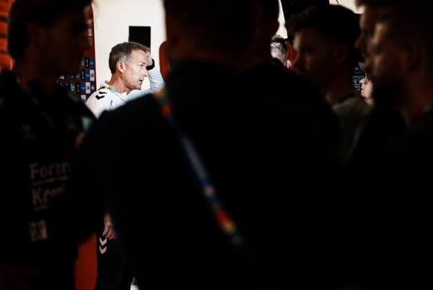 Danish coach Kasper Hjulmand speaks to the press during mixed zone in Freudenstadt, Germany Monday, June 17, 2024 Photo Liselotte Sabroe Ritzau Scanpix , Stuttgart Germany  Copyright: Ritzau Scanpix LiselottexSabroex spdk20240617-120305-L
