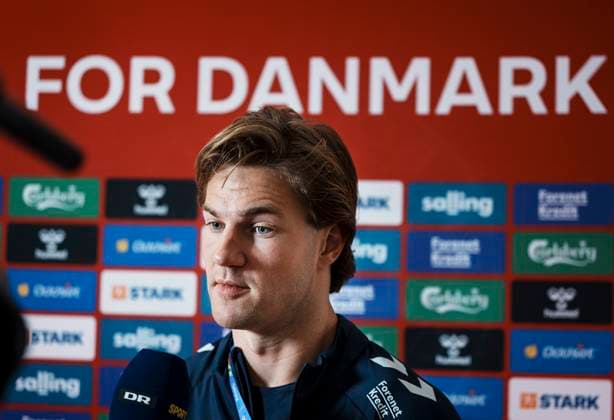 Danish defender Joachim Andersen speaks to the press during mixed zone in Freudenstadt, Germany Monday, June 17, 2024 Photo Liselotte Sabroe Ritzau Scanpix , Stuttgart Germany  Copyright: Ritzau Scanpix LiselottexSabroex spdk20240617-121048-L