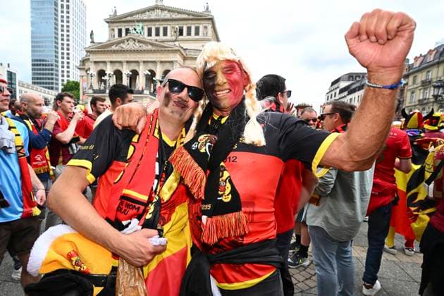 Belgium v Slovakia Group E - UEFA EURO, EM, Europameisterschaft,Fussball 2024 FRANKFURT AM MAIN, GERMANY - JUNE 17 : Supporters and fans ahead of the UEFA EURO 2024 European Football Championship tournament group E stage match between Belgium and Slovakia at Frankfurt Arena on June 17, 2024 in Frankfurt am Main, Germany, 17 06 2024 Frankfurt am Main Germany  Copyright: xVincentxKalutx