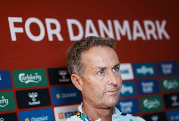 Danish coach Kasper Hjulmand speaks to the press during mixed zone in Freudenstadt, Germany Monday, June 17, 2024 , Stuttgart Germany  Copyright: Ritzau Scanpix LiselottexSabroex spdk20240617-122330-L