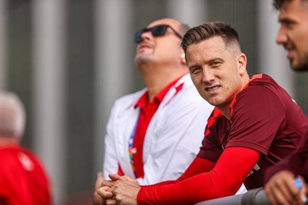 17.06.2024 HANNOVER, NIEMCY PILKA NOZNA (FOOTBALL) UEFA EURO, EM, Europameisterschaft,Fussball 2024 - CENTRUM TRENINGOWE REPREZENTACJI POLSKI - HANNOVER 96 ACADEMIE KONFERENCJA PRASOWA I TRENING REPREZENTACJI POLSKI NZ PIOTR ZIELINSKI FOTO LUKASZ GROCHALA CYFRASPORT NEWSPIX.PL --- Newspix.pl  20240617CSLG0116