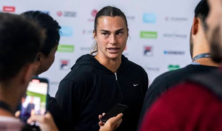 17 06 2024, WTA 500, Tennis, Women, ecotrans Ladies Open 2024, Berlin, Interview, Aryna Sabalenka Belarus Aryna Sabalenka Belarus at the interview Berlin Steffi Graf Stadium Berlin Germany