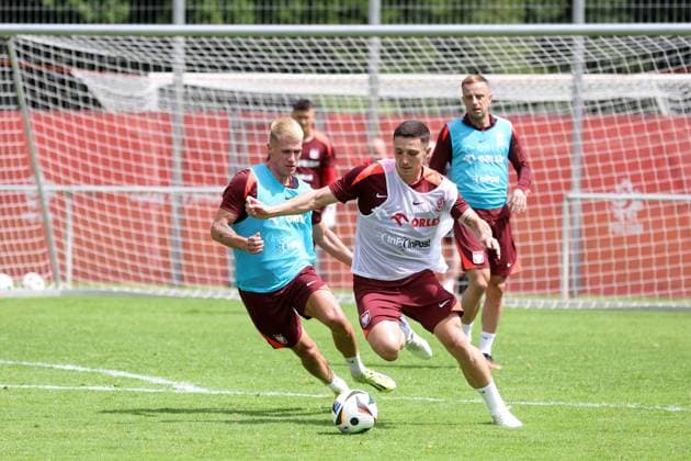 HANOWER 17.06.2024 TRENING REPREZENTACJI POLSKI NA EURO 2024 --- POLISH FOOTBALL national team, Nationalteam TRAINING SESSION ON EURO 2024 IN HANOVER DAMIAN SZYMANSKI BARTOSZ SLISZ FOT. PIOTR KUCZA FOTOPYK NEWSPIX.PL --- Newspix.pl  240617PYK1034