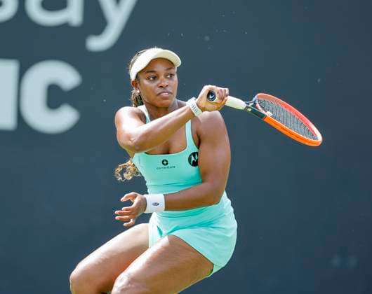17th June 2024; Edgbaston Priory Club, Birmingham, England: Rothesay Tennis Classic Birmingham, Day 1; Sloane Stephens (USA) in her womens singles match against Yue Yuan (CHN)  ActionPlus12655644 RogerxEvans