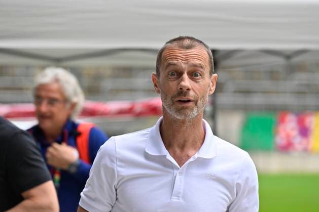 GER, UEFA European Championship 2024, Slovenian Base Camp Wuppertal 17 06 2023,Wuppertal ,Stadion am Zoo, GER, UEFA European Championship 2024, Slovenian Base Camp Wuppertal in the picture UEFA President Aleksander Ceferin Slovenia NordphotoxGmbHx xFreund nph00018