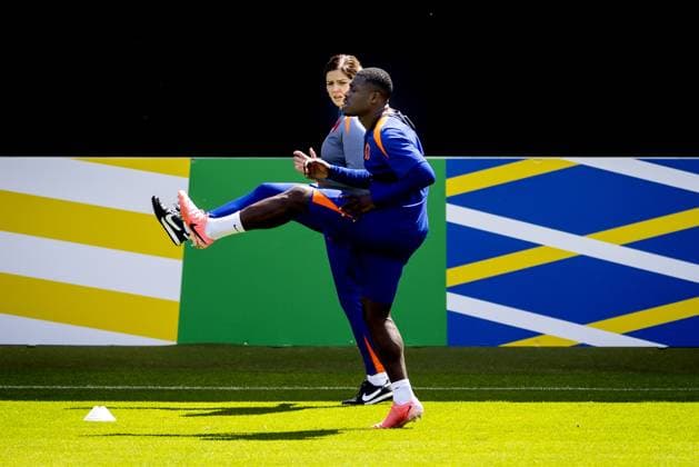 WOLFSBURG - Brian Brobbey during a training session of the Dutch national team, Nationalteam at the AOK Stadium on June 17, 2024 in Wolfsburg, Germany. The Dutch national team is preparing for the group match at the European Football Championship in Germany against France. ANP KOEN VAN WEEL UEFA EURO, EM, Europameisterschaft,Fussball 2024 Germany 2024 xVIxANPxSportx xxANPxIVx 501322120 originalFilename: 501322120.jpg