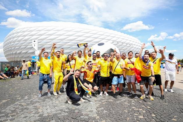 Soccer UEFA EURO 2024 group stage 1 matchday Romania Ukraine on 17 06 2024 at the Munich Football Arena in Munich made up fan Romania xMSx