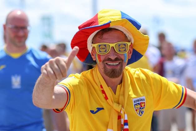 Soccer UEFA EURO 2024 group stage 1 matchday Romania Ukraine on 17 06 2024 at the Munich Football Arena in Munich made up fan Romania xMSx