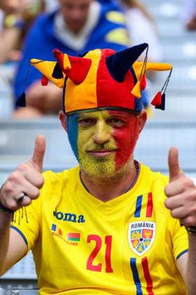 Soccer UEFA EURO 2024 group stage 1 matchday Romania Ukraine on 17 06 2024 at the Munich Football Arena in Munich made up fan Romania xMSx