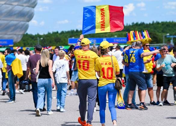 Fans of Romania, UEFA EURO 2024 Group E, Romania vs Ukraine, Munich Football Arena on June 17, 2024 in Munich, Germany Photo by Silas Schueller DeFodi Images Fans of Romania, UEFA EURO 2024 Group E, Romania vs Ukraine, Munich Football Arena on June 17, 2024 in Munich, Germany Photo by Silas Schueller DeFodi Images Defodi 0582258559st Defodi-738