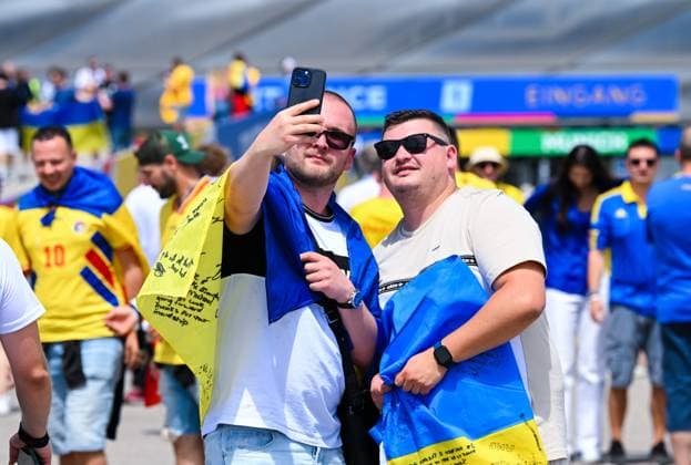 Fans of Ukraine, UEFA EURO 2024 Group E, Romania vs Ukraine, Munich Football Arena on June 17, 2024 in Munich, Germany Photo by Silas Schueller DeFodi Images Fans of Ukraine, UEFA EURO 2024 Group E, Romania vs Ukraine, Munich Football Arena on June 17, 2024 in Munich, Germany Photo by Silas Schueller DeFodi Images Defodi 0582258565st Defodi-738