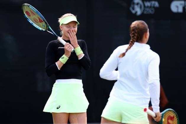 16th June 2024; Lexus Nottingham Tennis Centre, Nottingham, England; Rothesay Nottingham Open, Day 7; Harriet Dart with doubles partner Diane Parry during their womens doubles final match versus Gabriela Dabrowski and Erin Routliffe  ActionPlus12655702 ShaunxBrooks