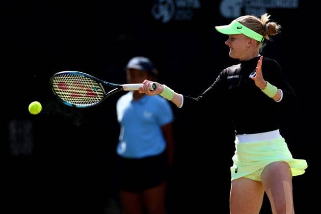 16th June 2024; Lexus Nottingham Tennis Centre, Nottingham, England; Rothesay Nottingham Open, Day 7; Harriet Dart in action in her doubles final match with Diane Parry against Gabriela Dabrowski and Erin Routliffe  ActionPlus12655706 ShaunxBrooks