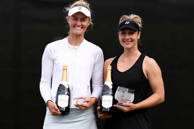16th June 2024; Lexus Nottingham Tennis Centre, Nottingham, England; Rothesay Nottingham Open, Day 7; Women& x2019;s doubles final winners Gabriela Dabrowski and Erin Routliffe  ActionPlus12655720 ShaunxBrooks
