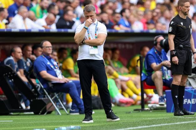 Soccer UEFA EURO 2024 Group Stage 1 Matchday Romania Ukraine on 17 06 2024 at the Munich Football Arena in Munich Serhiy Rebrov Coach Head Coach Ukraine xMSx