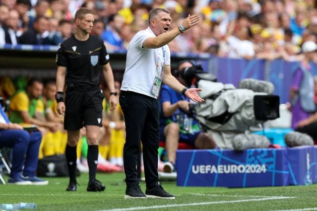 Soccer UEFA EURO 2024 Group Stage 1 Matchday Romania Ukraine on 17 06 2024 at the Munich Football Arena in Munich Serhiy Rebrov Coach Head Coach Ukraine xMSx