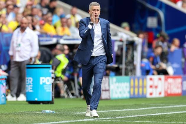 Soccer UEFA EURO 2024 Group Stage 1 Matchday Romania Ukraine on 17 06 2024 at the Munich Football Arena in Munich Edward Iordanescu Coach Head Coach Romania xMSx