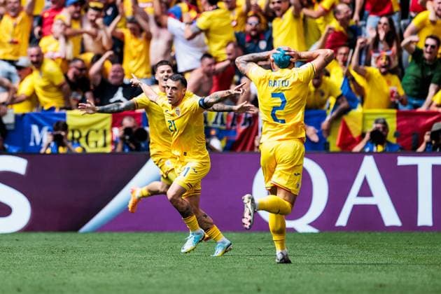 UEFA EURO 2024 Romania Ukraine 17 06 2024 Nicolae Stanciu Romania, 21 UEFA EURO 2024 Romania Ukraine Munich Football Arena, Munich on 17 06 2024 cheers for 1 0 Copyright: xBEAUTIFULxSPORTS Wunderlx