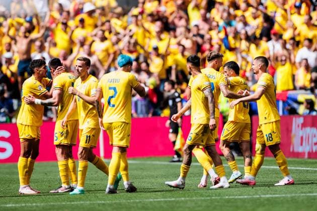 UEFA EURO 2024 Romania Ukraine 17 06 2024 Nicolae Stanciu Romania, 21 UEFA EURO 2024 Romania Ukraine Munich Football Arena, Munich on 17 06 2024 cheers for 1 0 Copyright: xBEAUTIFULxSPORTS Wunderlx