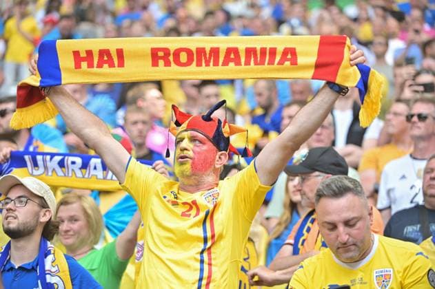 Picture shows fans of Romania, 17 06 2024, Munich, Football, European Championship, Romania Ukraine, EVENT REGULATIONS PROHIBIT ANY USE OF PHOTOGRAPHS AS IMAGE SEQUENCES AND OR QUASI VIDEO xklx