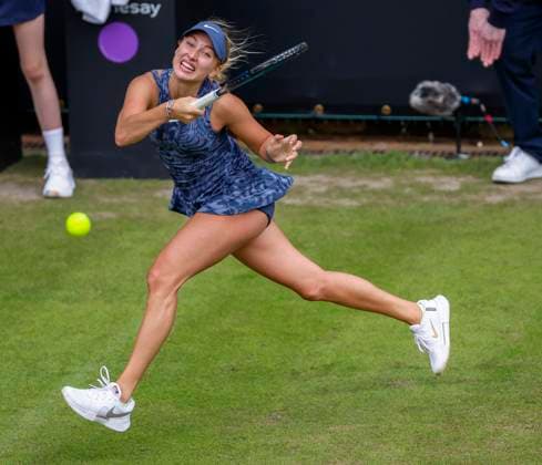 17th June 2024; Edgbaston Priory Club, Birmingham, England: Rothesay Tennis Classic Birmingham, Day 1; Anastasia Potapova in her womens singles match against Elina Avanesyan  ActionPlus12655810 RogerxEvans