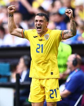 Nicolae Stanciu of Romania gestures Romania v Ukraine, UEFA European Championship, EM, Europameisterschaft 2024, Group E, Football, Munich Football Arena, Munich, Germany, 17 Jun 2024 EDITORIAL USE ONLY No use with unauthorised audio, video, data, fixture lists, club league logos or live services. Online in-match use limited to 120 images, no video emulation. No use in betting, games or single club league player publications. Copyright: xMichaelxZemanek Shutterstockx 14539636bf
