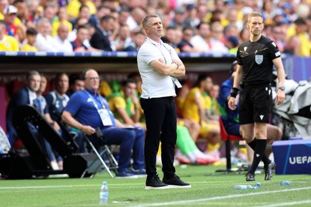Soccer UEFA EURO 2024 Group Stage 1 Matchday Romania Ukraine on 17 06 2024 at the Munich Football Arena in Munich Serhiy Rebrov Coach Head Coach Ukraine xMSx