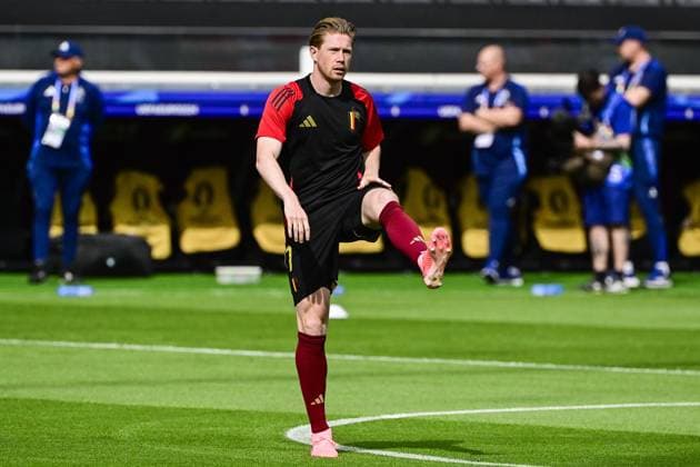 Belgium s Kevin De Bruyne pictured before a soccer game between Belgian national soccer team Red Devils and Slovakia, Monday 17 June 2024 in Frankfurt Am Main, Germany, the first match in the group stage of the UEFA EURO, EM, Europameisterschaft,Fussball 2024 European championships. DIRKxWAEM  x94742930x