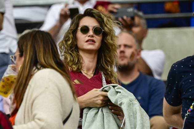 Rafaella Szabo, wife of Red Devil Witsel pictured during a soccer game between Belgian national soccer team Red Devils and Slovakia, Monday 17 June 2024 in Frankfurt Am Main, Germany, the first match in the group stage of the UEFA EURO, EM, Europameisterschaft,Fussball 2024 European championships. DIRKxWAEM  x94743309x