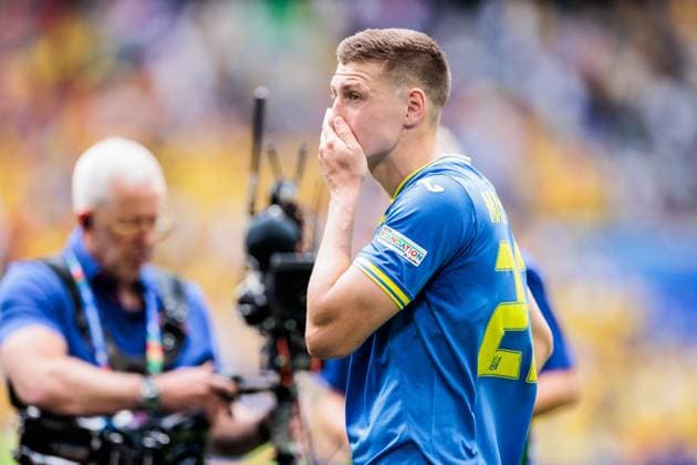 UEFA EURO 2024 Romania Ukraine 17 06 2024 Mykola Matviyenko Ukraine, 22 frustrated, dejected UEFA EURO 2024 Romania Ukraine Munich Football Arena, Munich on 17 06 2024 Copyright: xBEAUTIFULxSPORTS Wunderlx