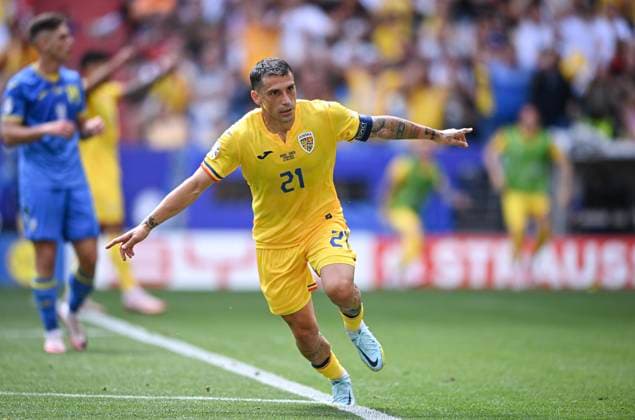 Football Euro 2024 Group E 17 06 2024 Romania Ukraine CHEERS Romania Goalscorer 1 0 Nicolae Stanciu