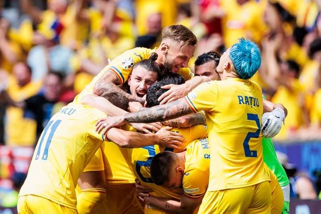 UEFA EURO 2024 Romania Ukraine 17 06 2024 Nicolae Stanciu Romania, 21 UEFA EURO 2024 Romania Ukraine Munich Football Arena, Munich on 17 06 2024 cheers for 1 0 Copyright: xBEAUTIFULxSPORTS Wunderlx