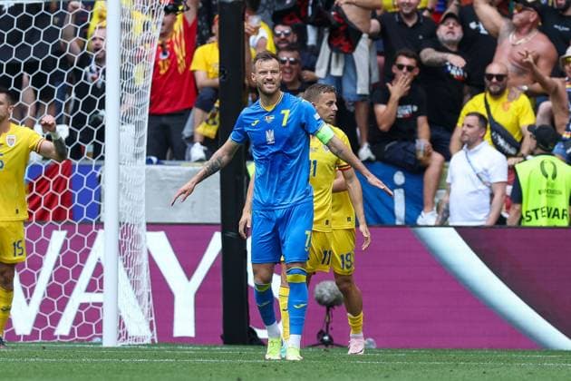 disappointment for Andriy Yarmolenko 7 Ukarine , Romania vs Ukraine Football, UEFA Euro 2024, Group stage, Matchday 1, 17 06 2024 Munich Bavaria Germany Copyright: xkolbert-press ChristianxKolbertx