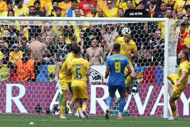 Action by Andrei Burca 15 Romaenia , Romania vs Ukraine Football, UEFA Euro 2024, Group stage, Matchday 1, 17 06 2024 Munich Bavaria Germany Copyright: xkolbert-press ChristianxKolbertx