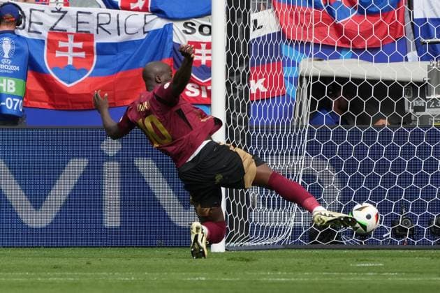 Big chance for Romelu Lukaku Belgium, Belgium, Belgie, Belgique, 10 Frankfurt 17 06 2024 Belgium vs Slovakia, EURO2024 M9, Group E, EM Arena Frankfurt