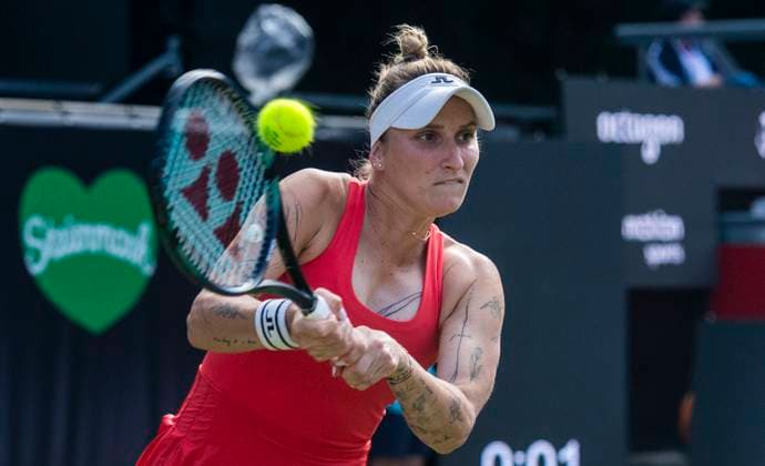 17 06 2024, WTA 500, Tennis, Women, ecotrans Ladies Open 2024, Berlin, 1 round, Singles, Marketa Vondrousova Czech Republic Rebeka Masarova Spain Marketa Vondrousova Czech Republic Berlin Steffi Graf Stadion Berlin Germany