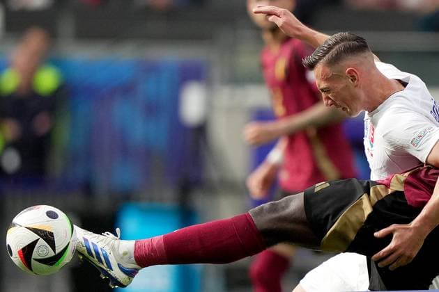 Slovakia s Robert Bozen& x2019;k during the Euro 2024 soccer match between Belgium and Slovakia at the Frankfurt Arena , Frankfurt , Germany - Monday 17 , June , 2024. - Soccer .  Copyright: xSpada LaPressex