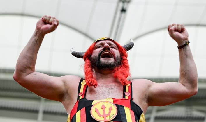 17 06 2024, xpsx, UEFA Euro 2024 preliminary round, Belgium Slovakia v l Belgian fans spectators DFL DFB REGULATIONS PROHIBIT ANY USE OF PHOTOGRAPHS as IMAGE SEQUENCES and or QUASI VIDEO emspor Frankfurt
