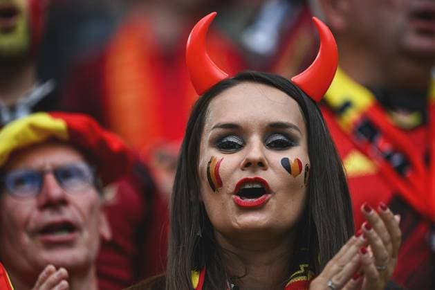 17 06 2024, xpsx, UEFA Euro 2024 preliminary round, Belgium Slovakia v l Belgian fans spectators DFL DFB REGULATIONS PROHIBIT ANY USE OF PHOTOGRAPHS as IMAGE SEQUENCES and or QUASI VIDEO emspor Frankfurt