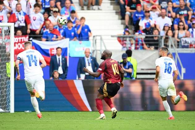 Belgium v Slovakia Group E - UEFA EURO, EM, Europameisterschaft,Fussball 2024 FRANKFURT AM MAIN, GERMANY - JUNE 17 : Lukaku Romelu forward of Belgium during the UEFA EURO 2024 European Football Championship tournament group E stage match between Belgium and Slovakia at Frankfurt Arena on June 17, 2024 in Frankfurt am Main, Germany, 17 06 2024 Frankfurt am Main Germany  Copyright: xVincentxKalutx