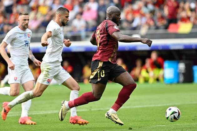 Belgium v Slovakia Group E - UEFA EURO, EM, Europameisterschaft,Fussball 2024 FRANKFURT AM MAIN, GERMANY - JUNE 17 : Lukaku Romelu forward of Belgium during the UEFA EURO 2024 European Football Championship tournament group E stage match between Belgium and Slovakia at Frankfurt Arena on June 17, 2024 in Frankfurt am Main, Germany, 17 06 2024 Frankfurt am Main Germany  Copyright: xDhax