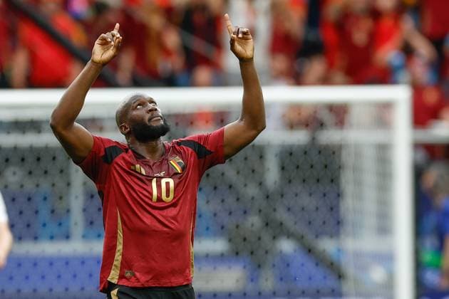 FRANKFURT, Arena Frankfurt, 17-06-2024 , European Football Championship Euro2024, Group stage match no.9 between Belgium and Slovakia. Belgium player Romelu Lukaku scores the 1-1 Belguim - Slovakia (Euro2024)  x25518238x Copyright: