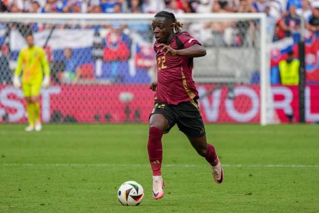 Jeremy Doku Belgium, Belgium, Belgie, Belgique, 22 Frankfurt 17 06 2024 Belgium vs Slovakia, EURO2024 M9, Group E, EM Arena Frankfurt