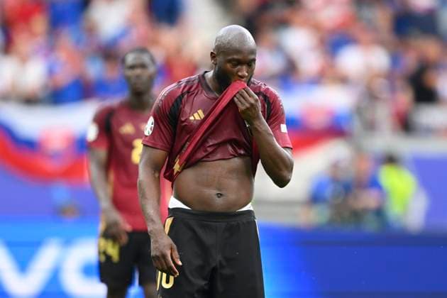 Belgium v Slovakia Group E - UEFA EURO, EM, Europameisterschaft,Fussball 2024 FRANKFURT AM MAIN, GERMANY - JUNE 17 : Lukaku Romelu forward of Belgium during the UEFA EURO 2024 European Football Championship tournament group E stage match between Belgium and Slovakia at Frankfurt Arena on June 17, 2024 in Frankfurt am Main, Germany, 17 06 2024 Frankfurt am Main Germany  Copyright: xVincentxKalutx