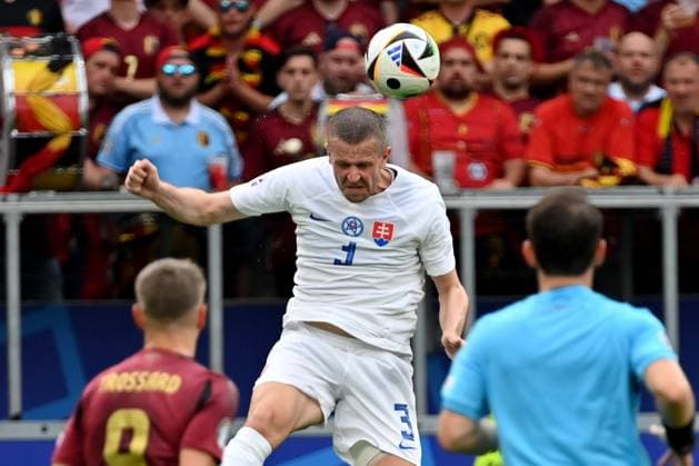 17 06 2024, xjrdrx, European Football Championship 2024, Belgium Slovakia emspor, v l Denis Vavro Slovakia DFL DFB REGULATIONS PROHIBIT ANY USE OF PHOTOGRAPHS as IMAGE SEQUENCES and or QUASI VIDEO Frankfurt