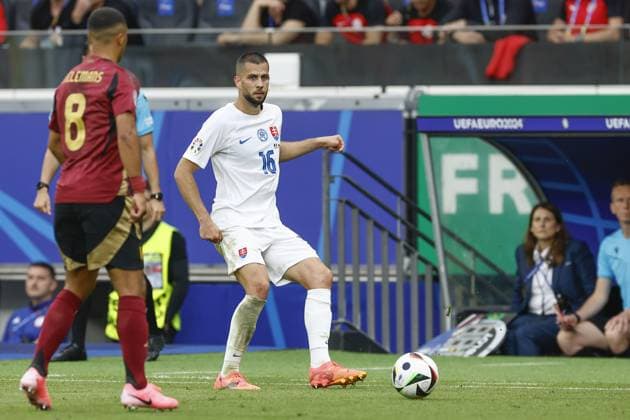 FRANKFURT, Arena Frankfurt, 17-06-2024 , European Football Championship Euro2024, Group stage match no.9 between Belgium and Slovakia. Slovakia player David Hancko Belguim - Slovakia (Euro2024)  x25518593x Copyright: