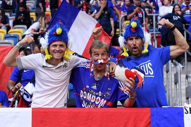 Soccer UEFA EURO 2024 Group Stage 1 Matchday Austria France on 17 06 2024 at Düsseldorf Arena in Düsseldorf Fans Spectators France xRx